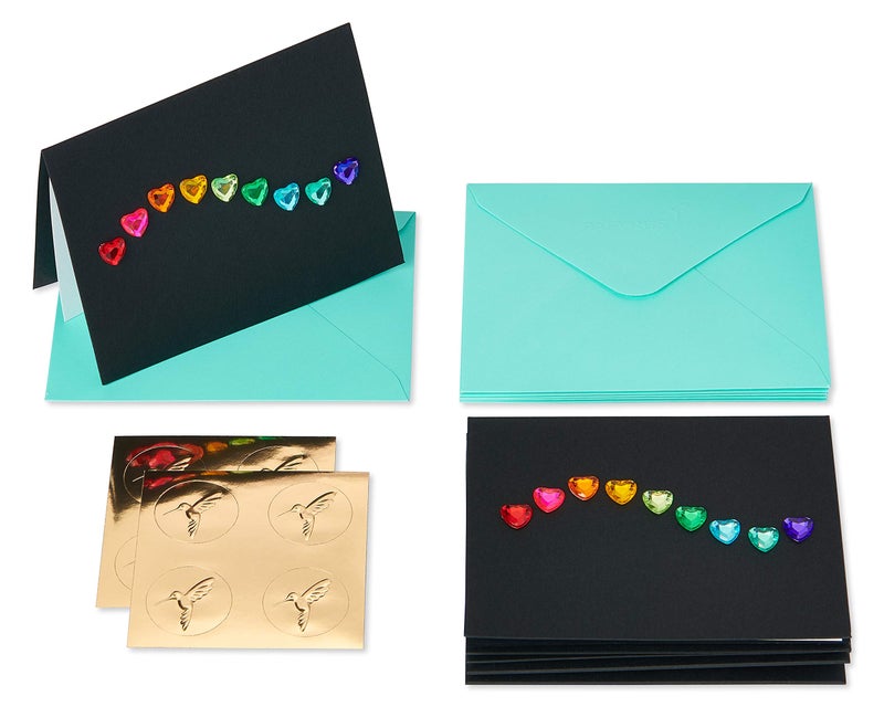 Papyrus Blank Cards with Envelopes, Rainbow Gems (6-Count) - Image 2